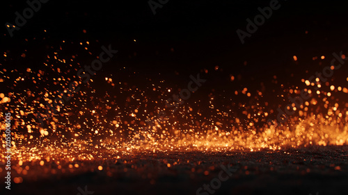 flame swipe across screen revealing scene, fast motion, glowing embers