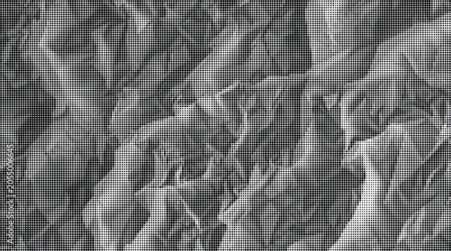 Tableau sur toile Crinkled paper texture with rugged folds and creases on transparent background
