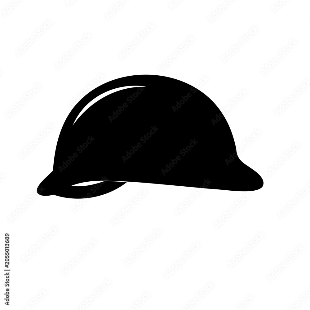 Fototapeta premium Hard Hat Icon, Safety Helmet Silhouette, Construction Headwear Vector Graphic, Industrial Protective Gear Symbol
