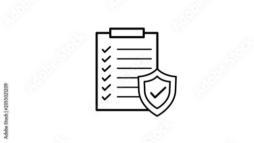 4K Clipboard Checklist Icon Animation with Shield Tick Task Verification Motion