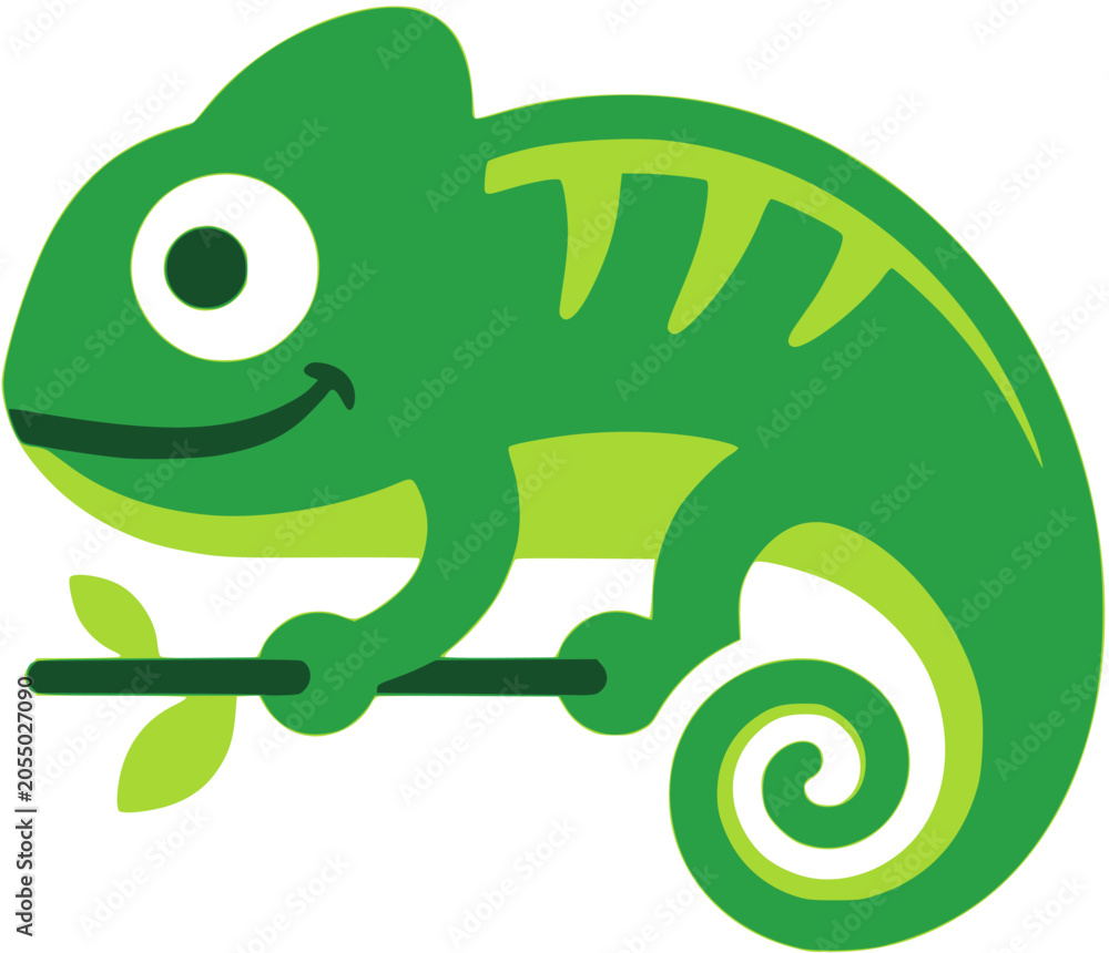 Fototapeta premium Minimalist Chameleon Branch Mascot