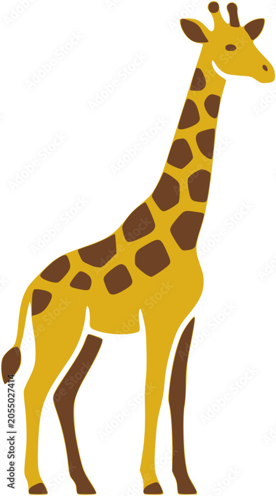 Obraz premium Simple Flat Giraffe Icon