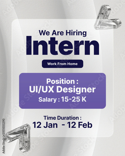 Modern Hiring Poster Template for Internship Program