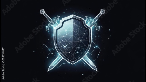 Shield and swords, digital art