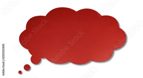 Red thought bubble isolated on white background
