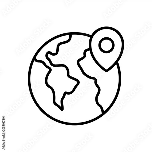 Animated Location Pin Icon on Transparent Background, Minimalist GPS Navigation Motion