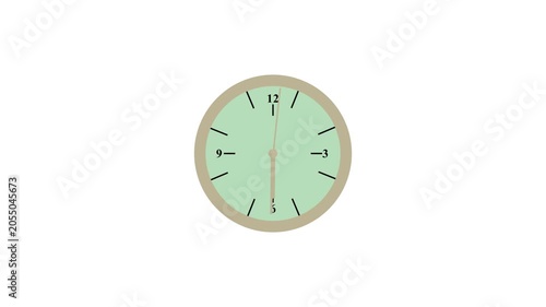 Minimalist clock face animation ticking away time passing smoothly on white background high resolution digital graphic loop for project management presentations.