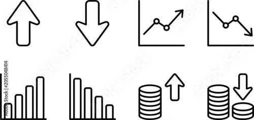 Collection of various business and finance icons