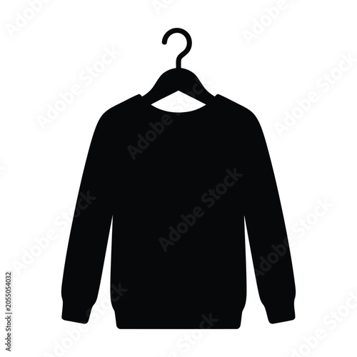 Photos Sweater icon on wooden hanger apparel clothing fashion garment symbol black shape