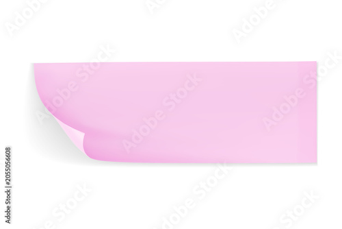 Cuadro en lienzo A pink sticky note with a curled corner, isolated on transparent background