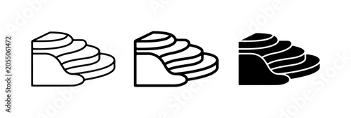 Terraced Steps Icon Set, Staircase Graphic, Progress Symbol
