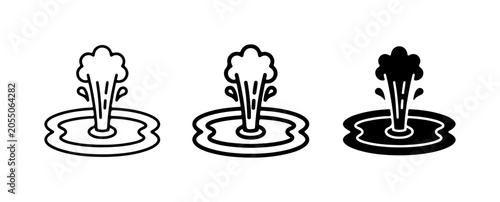 Obraz na płótnie Water Fountain Icons, Geyser Vector Graphics, Natural Spring Symbols