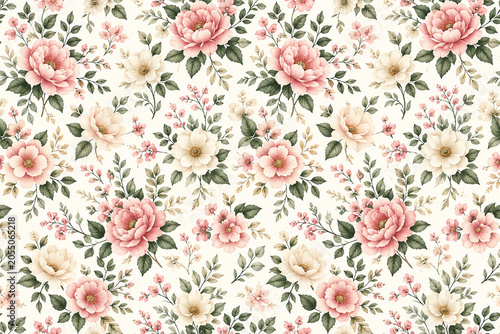 seamless floral repeat pattern 0145