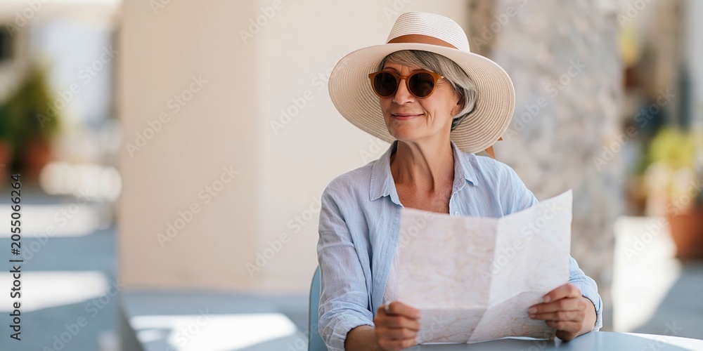 © perfectlab - Mature woman with map outdoors © perfectlab - Mature woman with map outdoors