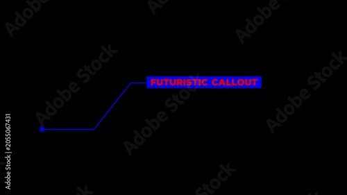 Animation of HUD elements with text Futuristic Callout. Animate a white callous for text.