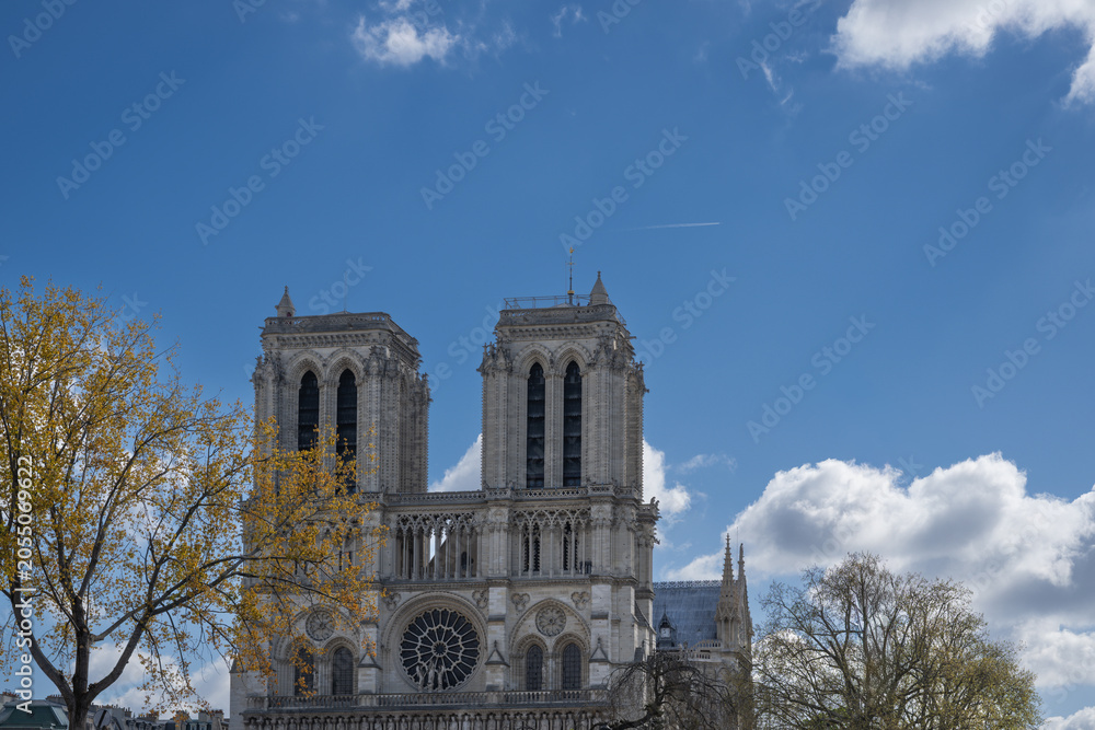 Obraz premium Notre Dame Cathedral is a Catholic cathedral, the seat of the Archdiocese of Paris, the capital of France. It is dedicated to the Virgin Mary.