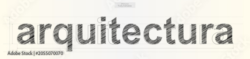 Arquitectura Word with Precise Typography Lines for Technical Design