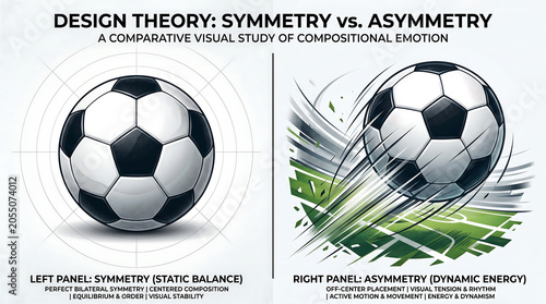 Design theory comparison illustration tracking geometric layout structures symmetry scales balance proportions of a