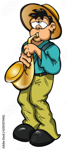 Cartoon Saxophone Player