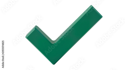 Foto Isolated 3D rendered green checkmark for success, approval, validation, or corre