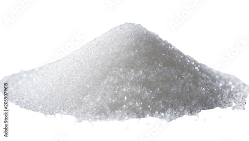 Photos Isolated pile of granulated white sugar crystals forming a heap, sweet food ingr
