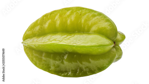 Canvastavla Isolated fresh green yellow star fruit, ripe tropical carambola whole, healthy o