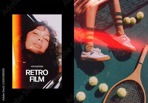 Retro Film Photo Effect – Light Leak for Poster & Social Media (PSD)