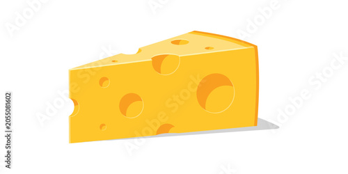 Photography Single triangular slice of swiss cheese vector illustration with triangular illu