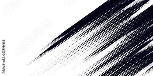 Tableau sur toile Dots halftone white and blue color pattern gradient grunge texture background