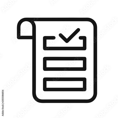 Minimalist task management icon representing productivity, project planning, checklist completion, and business workflow organization.