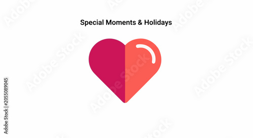 A split-color heart icon with the words 