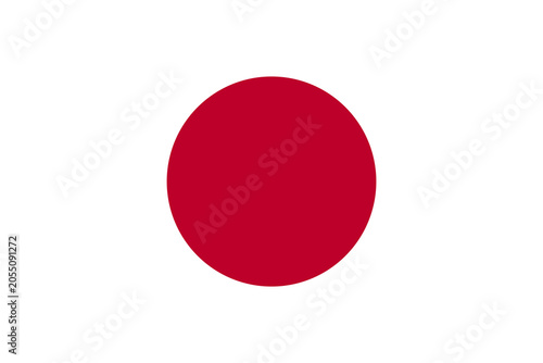 Japan flag. The flag of Japan in correct proportions is 2 to 3.
