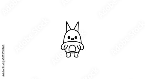 Tableau sur toile Cute cartoon character with pointy ears and a pouch