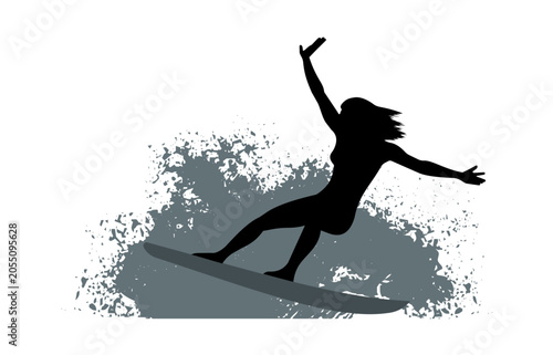 Surfer on the wave vector illustration