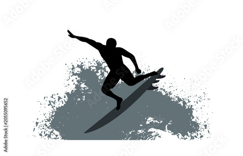 Surfer on the wave vector illustration