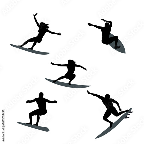 Surfer on the wave vector illustration