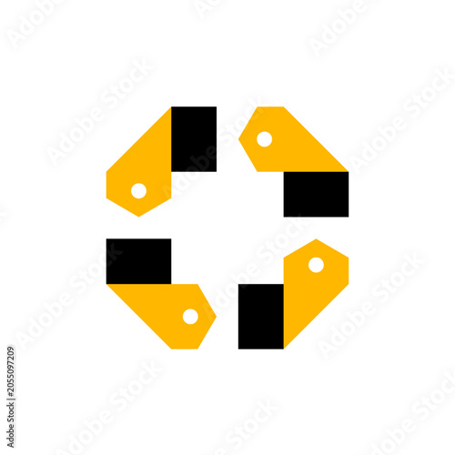 recycle price tags logo vector icon illustration