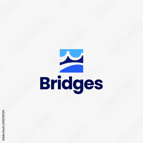 bridge connection logo vector icon illustration