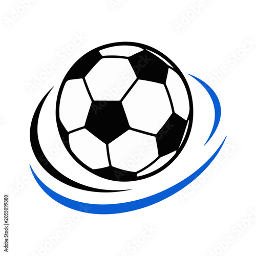 Dynamic soccer ball icon for football tournament concept