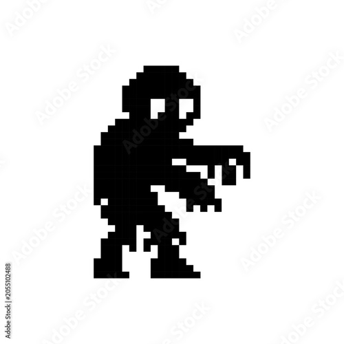 Картината върху платно Pixel art zombie ghoul icon