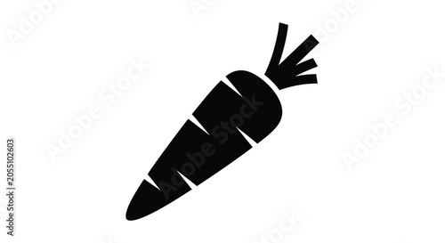 Foto Black carrot silhouette on a white background silhouette