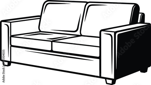 Valokuva Modern two-seater sofa illustration
