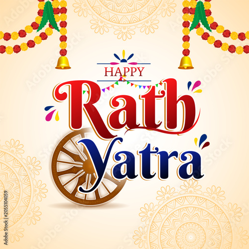 Vector illustration of Happy Ratha Yatra social media template