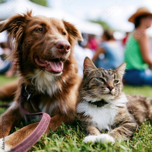 Dog and Cat Enjoying Sunlight