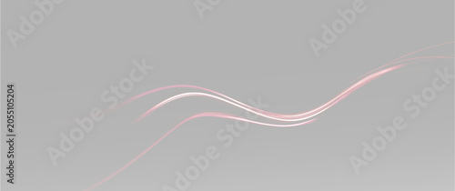 Принти на полотні Abstract glowing wave lines flowing gracefully on a sleek modern surface represe