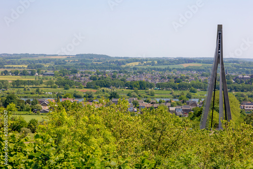 Fotografie Spring landscape, The terrain of hilly in Zuid-Limburg, Small town villages on hillside, Lanaye and Kanne in de Liège province, Walloon Region, Eijsden (Èèsjde) Border between Netherlands and Belgium