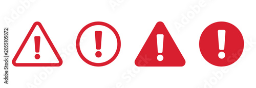 Cuadro en lienzo Set of Red Warning Signs