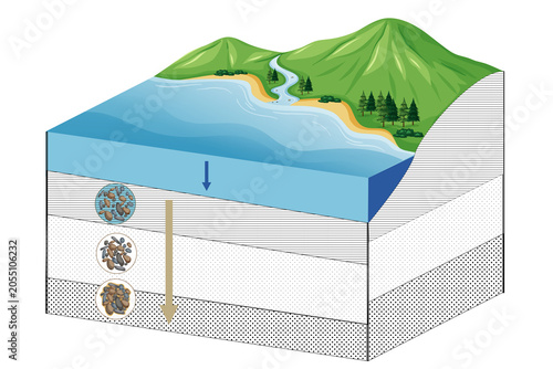 Fotografia Process of Diagenesis: Transformation of Sediments into Sedimentary Rocks