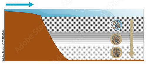 Tablou pe pânză Process of Diagenesis: Transformation of Sediments into Sedimentary Rocks