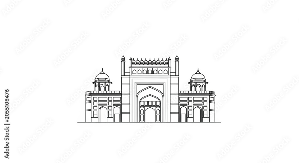 Obraz premium Intricate Indian Architectural Gate Structure Design.
